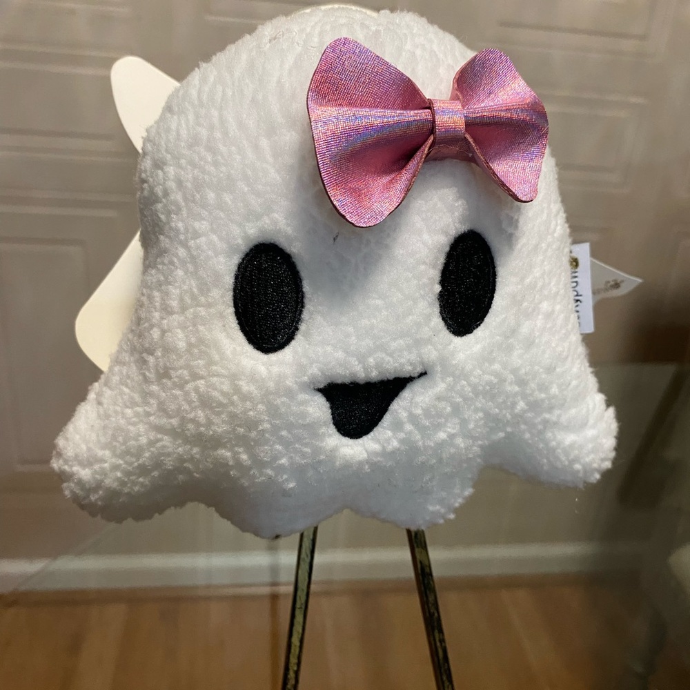 New Dexypaws. Dog Plush Toy Pink Ghost 6.5” With Clinker & Squeaker
